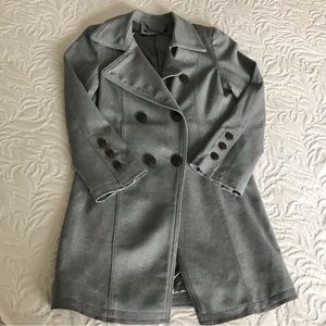 Gray peacoat with double breasted button closure NWOT